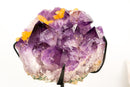 Brazilian Purple Amethyst Cluster with Yellow Calcite - E2D Crystals & Minerals