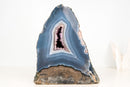 Rare Blue & White Lace Agate Geode with Amethyst Core - E2D Crystals & Minerals