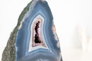 Rare Blue & White Lace Agate Geode with Amethyst Core - E2D Crystals & Minerals
