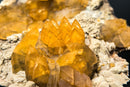Rare Golden Calcite on Amethyst Cluster Plate - Brazilian Medium Cabinet Specimen, - E2D Crystals & Minerals