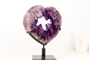 AAA - Grade Natural Rich Purple Amethyst Heart Portal with Large Druzy - E2D Crystals & Minerals