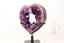 Natural Rich Purple Amethyst Heart Portal with Large Druzy Points - E2D Crystals & Minerals