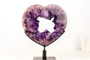 Natural Rich Purple Amethyst Heart Portal with Large Druzy Points - E2D Crystals & Minerals