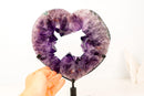 Natural Rich Purple Amethyst Heart Portal with Large Druzy Points - E2D Crystals & Minerals