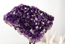 Large Saturated Rich Purple Amethyst Cluster with All - Natural Druzy - E2D Crystals & Minerals