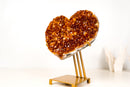AAA - Quality Citrine Heart with rare Madeira Orange Druzy - E2D Crystals & Minerals