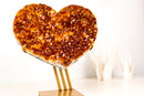 AAA - Quality Citrine Heart with rare Madeira Orange Druzy - E2D Crystals & Minerals