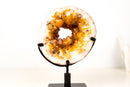 Natural Citrine Geode Portal – Golden - Orange Citrine on White Agate Matrix - E2D Crystals & Minerals