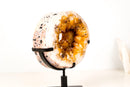 Natural Citrine Geode Portal – Golden - Orange Citrine on White Agate Matrix - E2D Crystals & Minerals