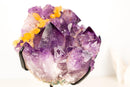 Brazilian Purple Amethyst Cluster with Yellow Calcite - E2D Crystals & Minerals