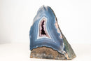 Rare Blue & White Lace Agate Geode with Amethyst Core - E2D Crystals & Minerals