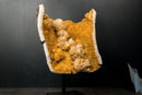 Collector - Grade Citrine Crystal Cluster with Calcite Rosette Flowers - (20 lb/19 In.) - E2D Crystals & Minerals