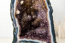 Tall Blue Lace Agate Cathedral Geode with Lavender Amethyst Druzy, Calcite & Cacoxenite (19 in, 34 lb) - E2D Crystals & Minerals