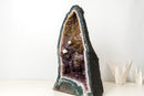 Tall Blue Lace Agate Cathedral Geode with Lavender Amethyst Druzy, Calcite & Cacoxenite (19 in, 34 lb) - E2D Crystals & Minerals