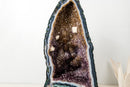 Tall Blue Lace Agate Cathedral Geode with Lavender Amethyst Druzy, Calcite & Cacoxenite (19 in, 34 lb) - E2D Crystals & Minerals