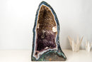 Tall Blue Lace Agate Cathedral Geode with Lavender Amethyst Druzy, Calcite & Cacoxenite (19 in, 38 lb) - E2D Crystals & Minerals
