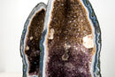 Pair of Tall Blue Lace Agate Cathedral Geodes with Lavender Amethyst Druzy, Calcite & Cacoxenite (19 in, 38 lb) - E2D Crystals & Minerals
