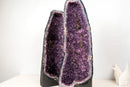 Pair of Tall Amethyst Cathedral Geodes - Sculptural Formation with Purple Druzy (27 in / 58 Lb) - E2D Crystals & Minerals