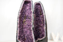 Pair of Tall Amethyst Cathedral Geodes - Sculptural Formation with Purple Druzy (27 in / 58 Lb) - E2D Crystals & Minerals