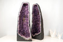 Pair of Tall Amethyst Cathedral Geodes - Sculptural Formation with Purple Druzy (27 in / 58 Lb) - E2D Crystals & Minerals