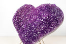 Large Sparkly Amethyst Heart with Deep Violet - Purple Druzy (10.5 lb) - E2D Crystals & Minerals