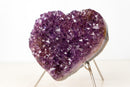 Amethyst Heart with Sparkly Purple Amethyst Druzy on Stand, 5.8 lb / 7 In - E2D Crystals & Minerals