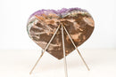 Amethyst Heart with Sparkly Deep Purple Amethyst Druzy on Stand, 7 Lb / 9 In - E2D Crystals & Minerals