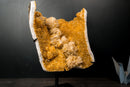 Collector - Grade Citrine Crystal Cluster with Calcite Rosette Flowers - (20 lb/19 In.) - E2D Crystals & Minerals