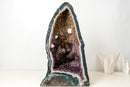 Tall Blue Lace Agate Cathedral Geode with Lavender Amethyst Druzy, Calcite & Cacoxenite (19 in, 34 lb) - E2D Crystals & Minerals