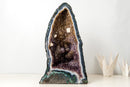 Tall Blue Lace Agate Cathedral Geode with Lavender Amethyst Druzy, Calcite & Cacoxenite (19 in, 34 lb) - E2D Crystals & Minerals