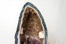 Tall Blue Lace Agate Cathedral Geode with Lavender Amethyst Druzy, Calcite & Cacoxenite (19 in, 38 lb) - E2D Crystals & Minerals
