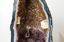 Tall Blue Lace Agate Cathedral Geode with Lavender Amethyst Druzy, Calcite & Cacoxenite (19 in, 38 lb) - E2D Crystals & Minerals