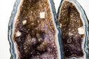 Pair of Tall Blue Lace Agate Cathedral Geodes with Lavender Amethyst Druzy, Calcite & Cacoxenite (19 in, 38 lb) - E2D Crystals & Minerals