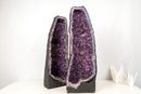 Pair of Tall Amethyst Cathedral Geodes - Sculptural Formation with Purple Druzy (27 in / 58 Lb) - E2D Crystals & Minerals