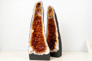 Pair of High - Grade Citrine Geode Cathedrals with Deep Orange Druzy - Ethically Sourced (38 lb / 19 in) - E2D Crystals & Minerals
