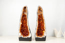 Pair of High - Grade Citrine Geode Cathedrals with Deep Orange Druzy - Ethically Sourced (38 lb / 19 in) - E2D Crystals & Minerals