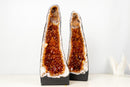 Pair of High - Grade Citrine Geode Cathedrals with Deep Orange Druzy - Ethically Sourced (38 lb / 19 in) - E2D Crystals & Minerals