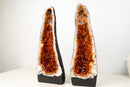 Pair of High - Grade Citrine Geode Cathedrals with Deep Orange Druzy - Ethically Sourced (38 lb / 19 in) - E2D Crystals & Minerals