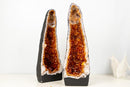Pair of High - Grade Citrine Geode Cathedrals with Deep Orange Druzy - Ethically Sourced (38 lb / 19 in) - E2D Crystals & Minerals