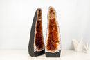Pair of High - Grade Citrine Geode Cathedrals with Deep Orange Druzy - Ethically Sourced (38 lb / 19 in) - E2D Crystals & Minerals