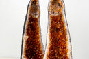 Pair of High - Grade Citrine Geode Cathedrals with Deep Orange Druzy - Ethically Sourced (38 lb / 19 in) - E2D Crystals & Minerals