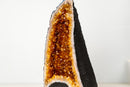 High - Grade Natural Citrine Geode with Rich Cognac - Orange Druzy and Calcite Inclusion (33 lb) - E2D Crystals & Minerals