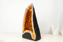 High - Grade Natural Citrine Geode with Rich Cognac - Orange Druzy and Calcite Inclusion (33 lb) - E2D Crystals & Minerals