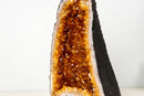 High - Grade Natural Citrine Geode with Rich Cognac - Orange Druzy and Calcite Inclusion (33 lb) - E2D Crystals & Minerals