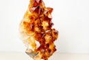 AAA - Grade Madeira Citrine Crystal Cluster with Large Sparkling Druzy on Custom Stand (20 lb / 15 In) - E2D Crystals & Minerals