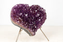 Amethyst Heart with Sparkly Purple Amethyst Druzy on Stand, 5.8 lb / 7 In - E2D Crystals & Minerals