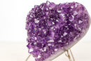 Amethyst Heart with Sparkly Deep Purple Amethyst Druzy on Stand, 7 Lb / 9 In - E2D Crystals & Minerals