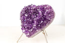 Amethyst Heart with Sparkly Deep Purple Amethyst Druzy on Stand, 7 Lb / 9 In - E2D Crystals & Minerals