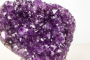 Amethyst Heart with Sparkly Deep Purple Amethyst Druzy on Stand, 7 Lb / 9 In - E2D Crystals & Minerals