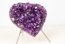 Amethyst Heart with Sparkly Deep Purple Amethyst Druzy on Stand, 7 Lb / 9 In - E2D Crystals & Minerals
